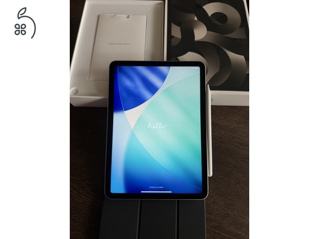 Eladó iPad Air 5. generáció – 64GB Wi-Fi – Starlight + Apple Pencil + eredeti Apple tok