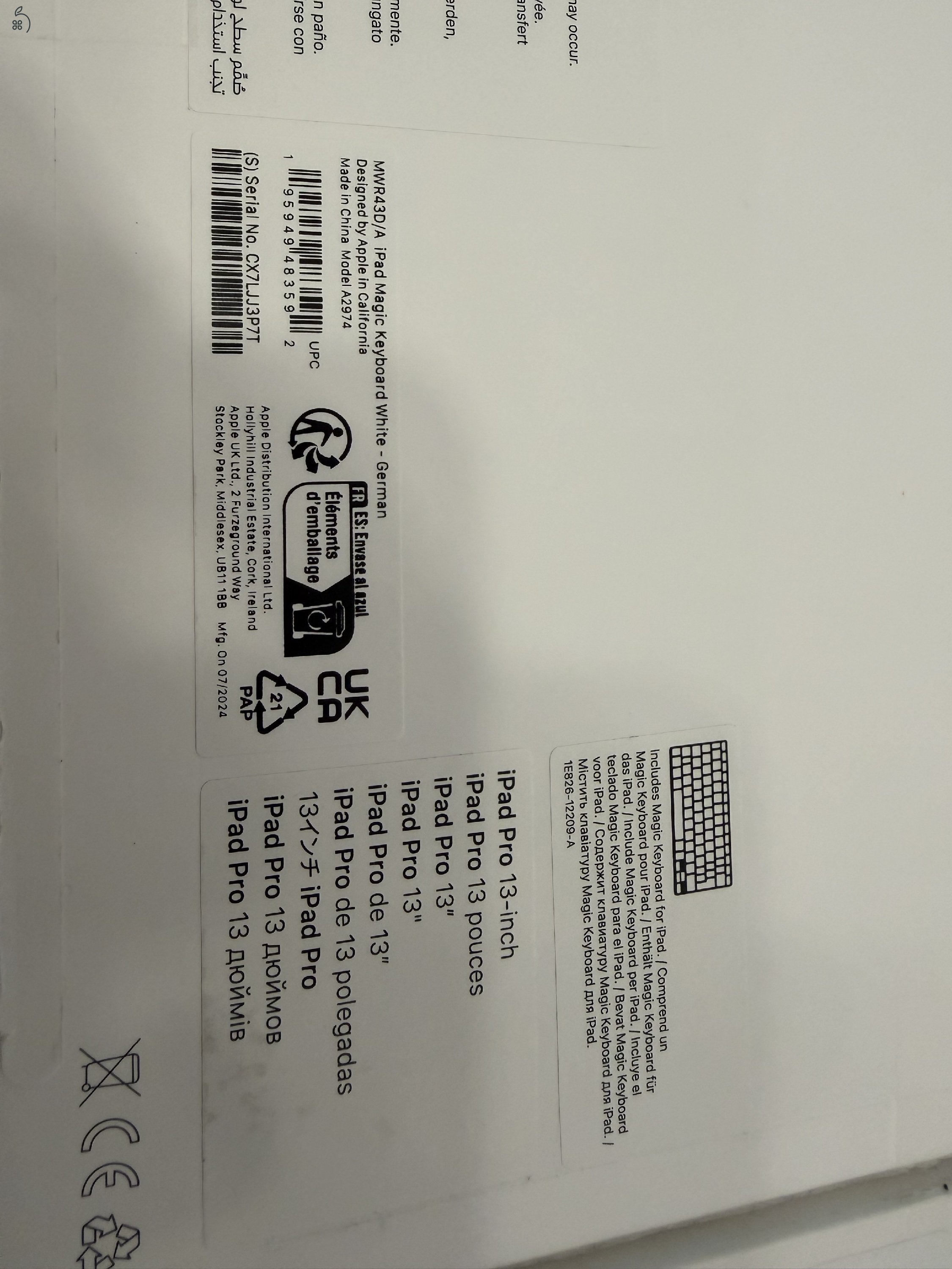 iPad Magic Keyboard Újszerű/A2974/iPad Pro 13