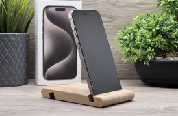 Hibátlan iPhone 15 Pro Natural Titanium 128GB 2 ÉV Garanciával Számlával 92% Akku