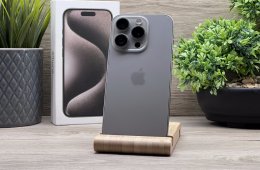 Hibátlan iPhone 15 Pro Natural Titanium 128GB 2 ÉV Garanciával Számlával 92% Akku