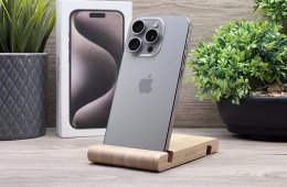 Hibátlan iPhone 15 Pro Natural Titanium 128GB 2 ÉV Garanciával Számlával 92% Akku
