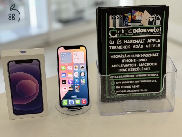 iPhone 12 Mini 128GB Független Újszerű/1-3 hónap gar./Akku 100%/p4598