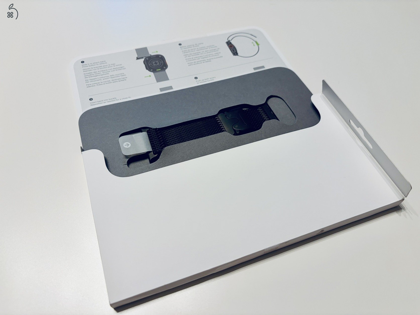 Apple Watch Ultra Milanese Loop gyári titán 49mm (44, 45, 46, 49mm) szíj - fekete