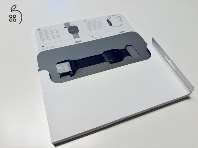 Apple Watch Ultra Milanese Loop gyári titán 49mm (44, 45, 46, 49mm) szíj - fekete