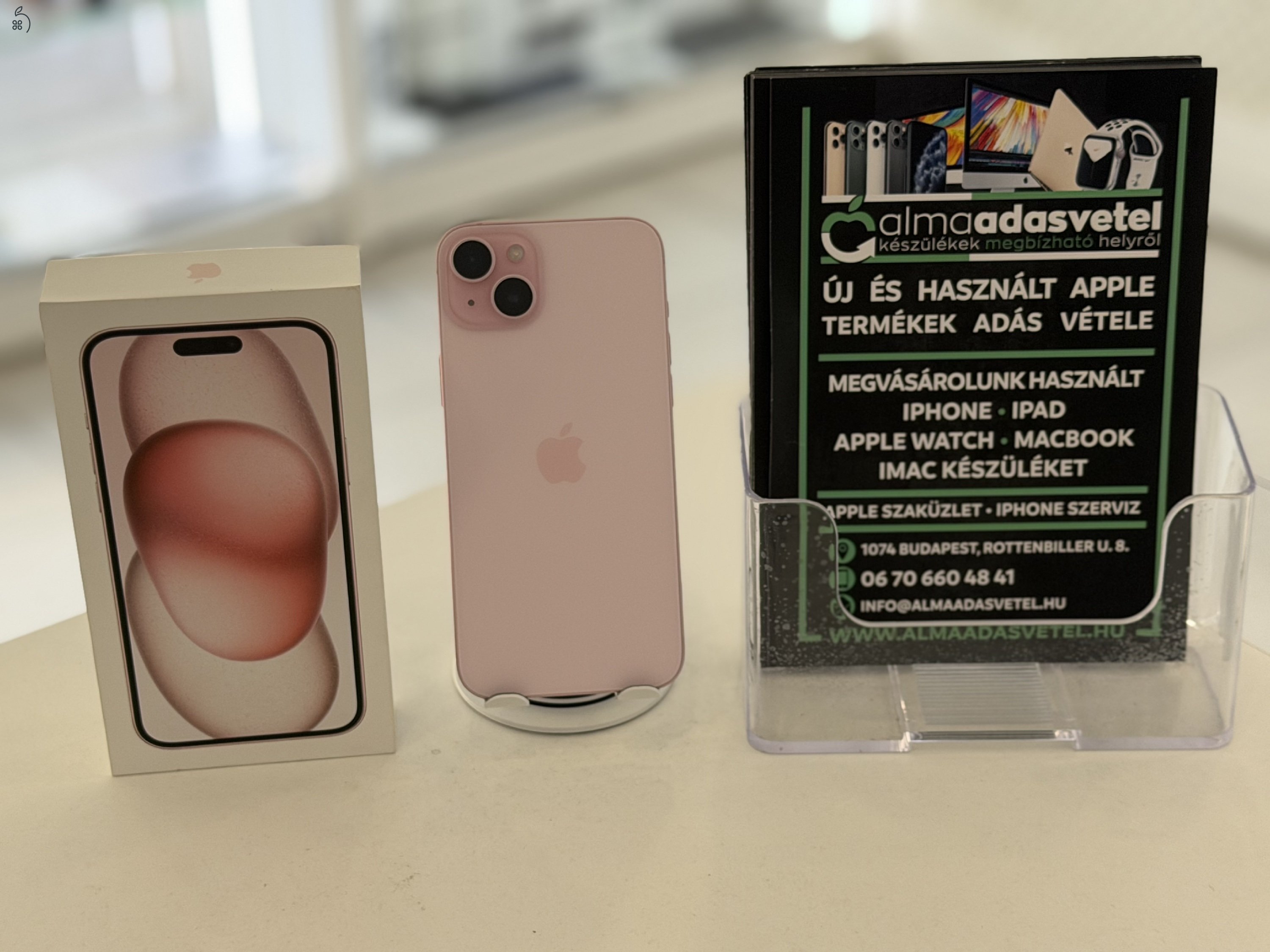 iPhone 15 Plus 128GB Független Újszerű/2027.10.30.Gar./Akku 88%/p4604