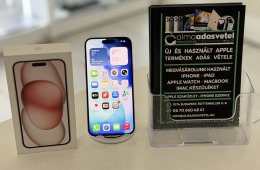 iPhone 15 Plus 128GB Független Újszerű/2027.10.30.Gar./Akku 88%/p4604