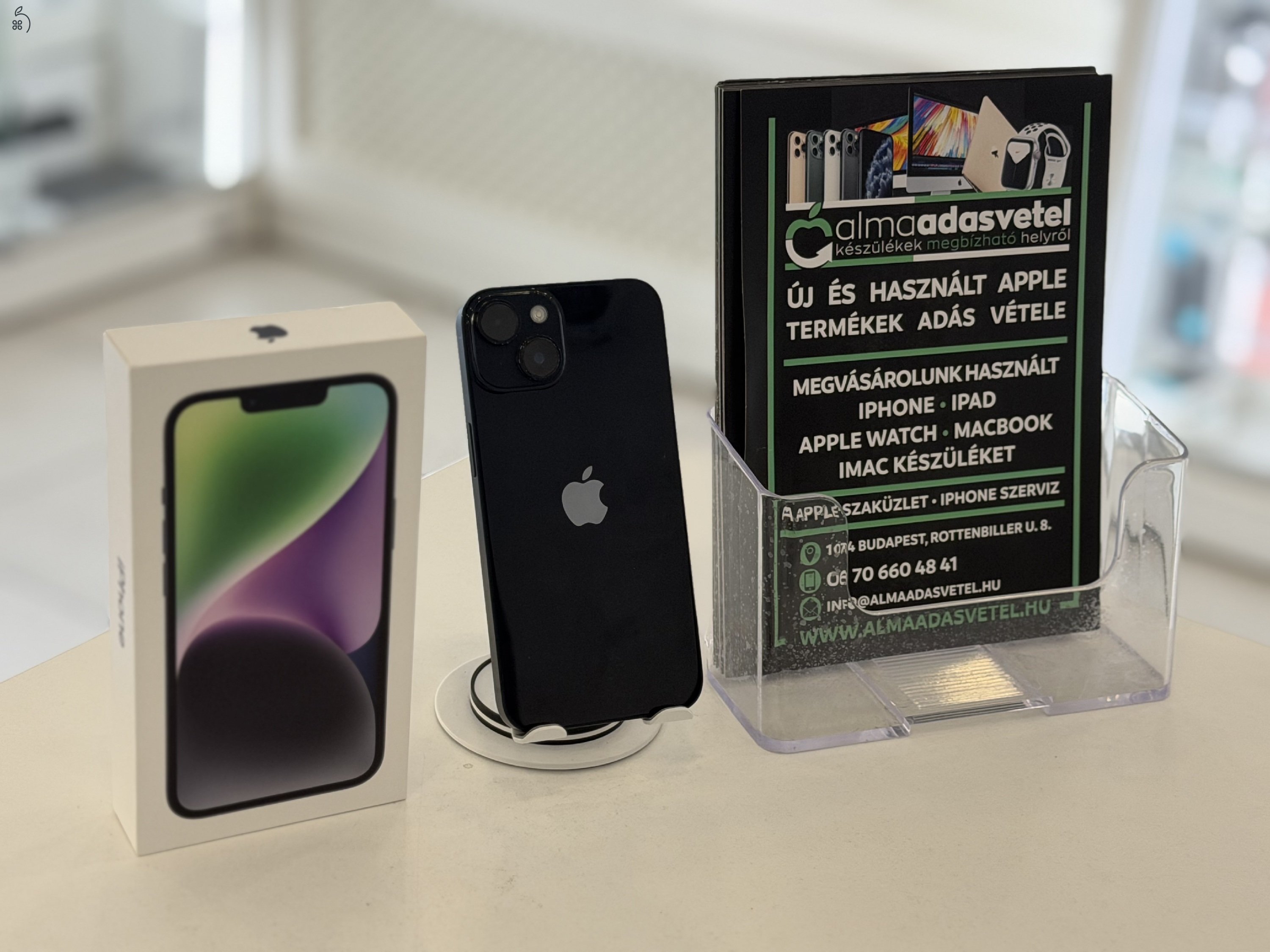 iPhone 14 128GB Vodafone Használt/1-3 hónap gar./Akku 81%/p4607