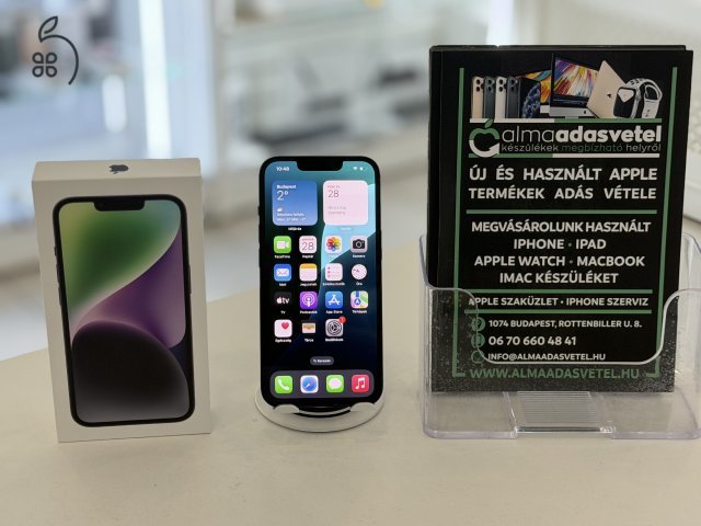 iPhone 14 128GB Vodafone Használt/1-3 hónap gar./Akku 81%/p4607