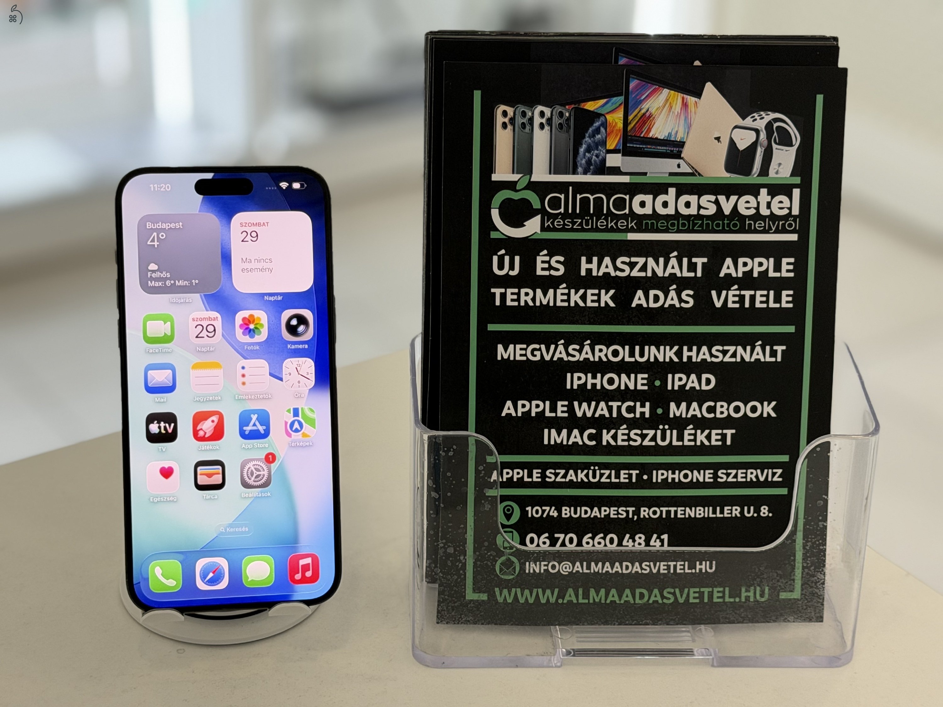iPhone 15 Pro Max 256GB Vodafone Újszerű/1-3 hónap gar./Akku 88%/p4610