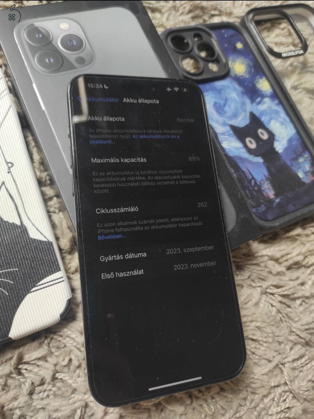 Iphone 15 Pro Max 256gb titanium black eladó!