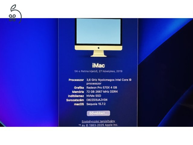 iMac 2019 i9-9900k 72gb ram 1Tb Nvme