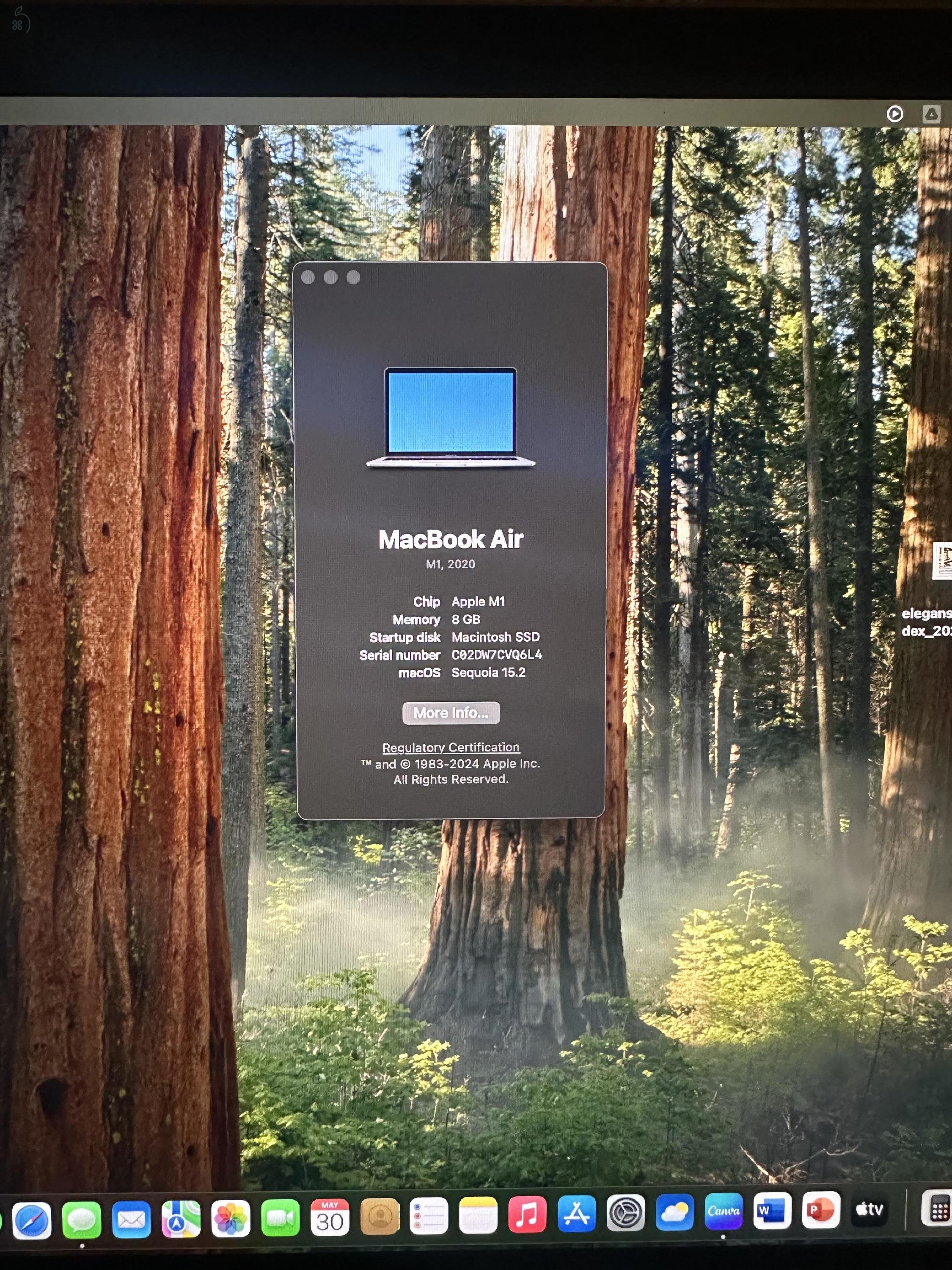 Kitűnő állapotú MacBook Air M1 (2020) 8gb