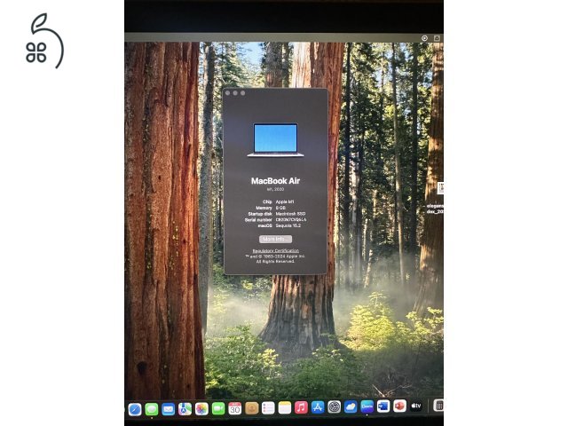 Kitűnő állapotú MacBook Air M1 (2020) 8gb