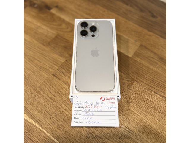 Apple iPhone 16 Pro - 128 GB – Natur Titan - 2027.10.29. -  Újszerű (148.)