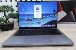 Apple MacBook Pro 14” (2021, M1 Pro) – Liquid Retina XDR + ProMotion 120 Hz, akár 17 óra – 16 GB RAM – 500 GB SSD – Használt, szép állapot – ~85% akku – 3 hónap garancia