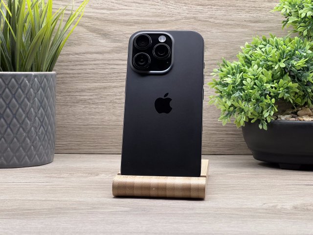 Hibátlan iPhone 16 Pro Black Titanium 128GB 2 ÉV Garanciával Számlával 100% Akku