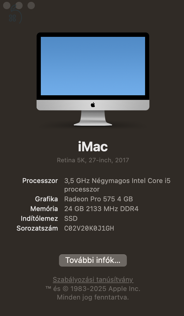 Eladó Imac 27” 5K (2017) 24 GB RAM - 2 TB SSD