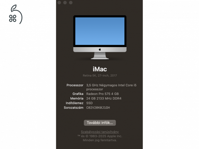 Eladó Imac 27” 5K (2017) 24 GB RAM - 2 TB SSD