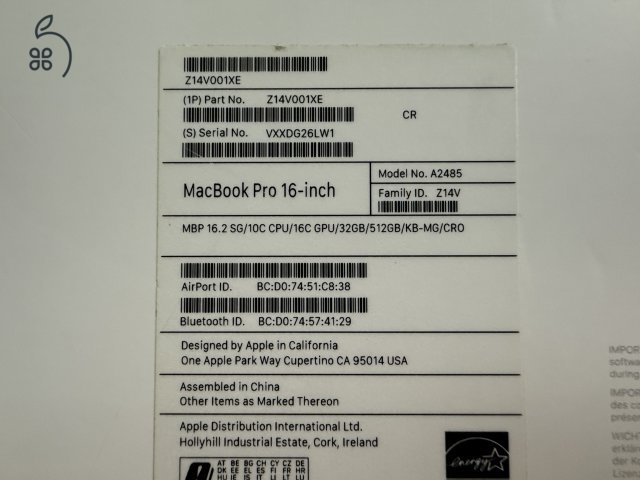 MacBook Pro 16” – Újszerű állapot • 512 GB SSD /32GB RAM/ Apple M1 Pro