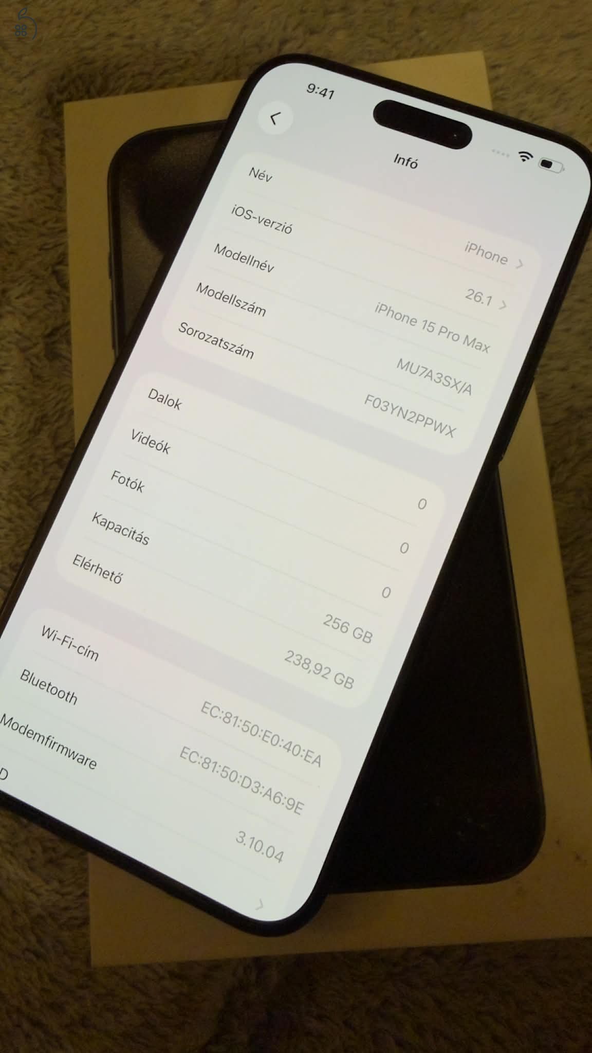 iPhone 15 PRO Max 256GB Titánium Kék