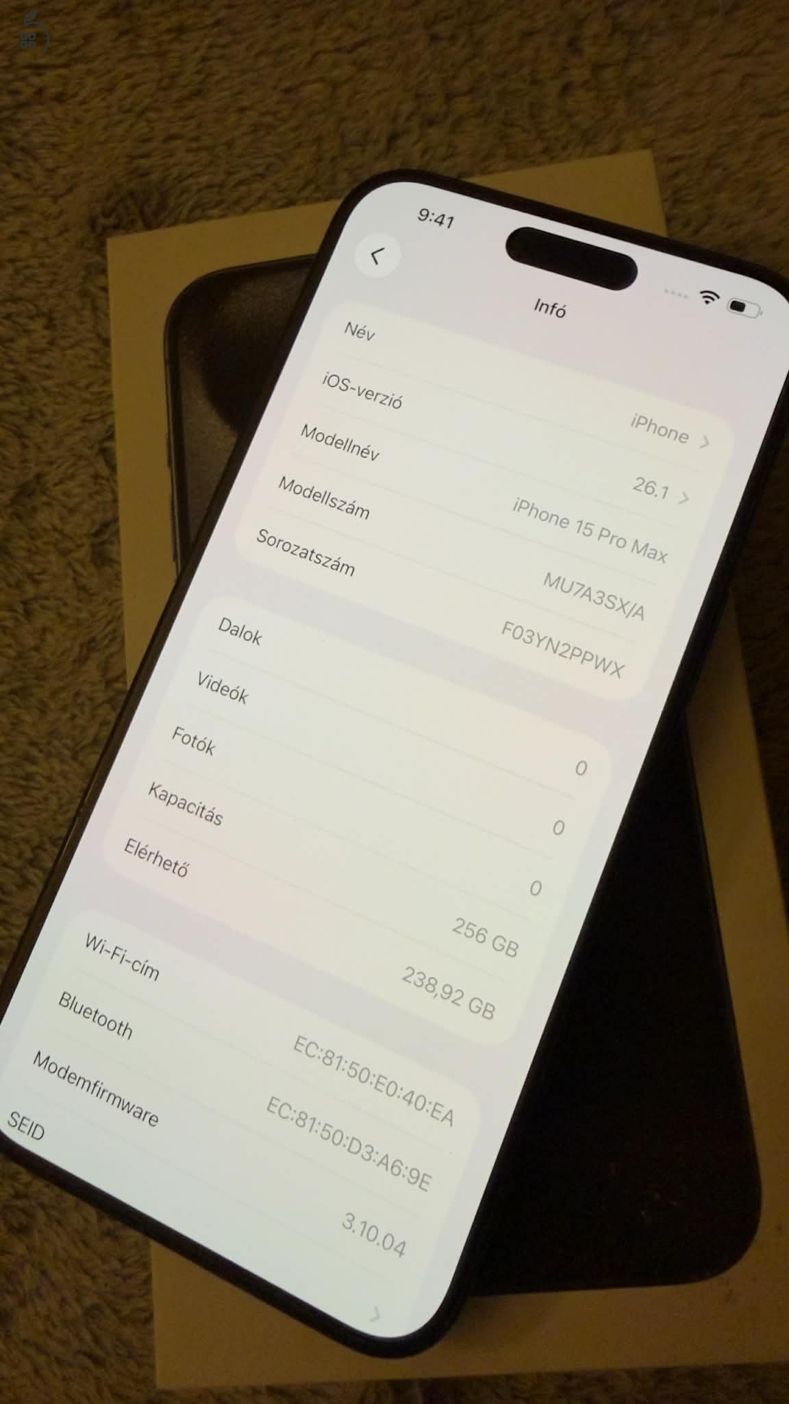 iPhone 15 PRO Max 256GB Titánium Kék