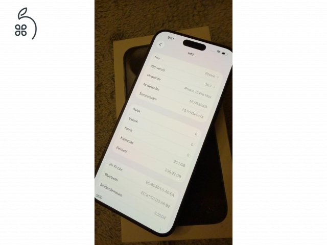 iPhone 15 PRO Max 256GB Titánium Kék