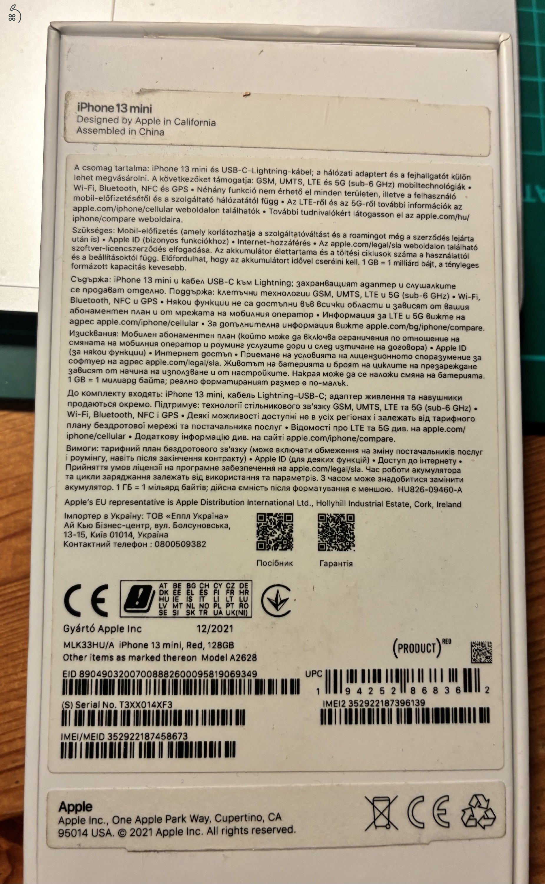 Iphone 13 mini 128 Gb 100% aksi újszerű