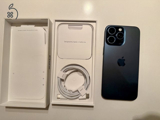 újszerű iPhone 15 Pro Max 256GB pacific blue