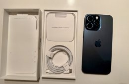 újszerű iPhone 15 Pro Max 256GB pacific blue