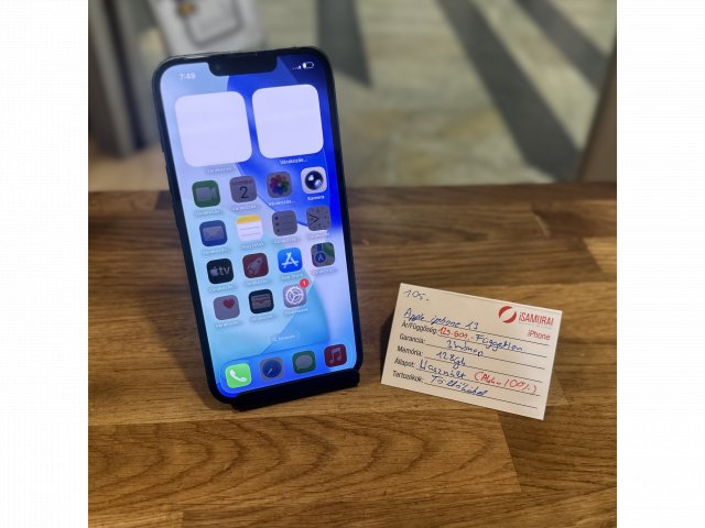 105. Apple iPhone 13 - 128 GB - Fekete- Akku 100%