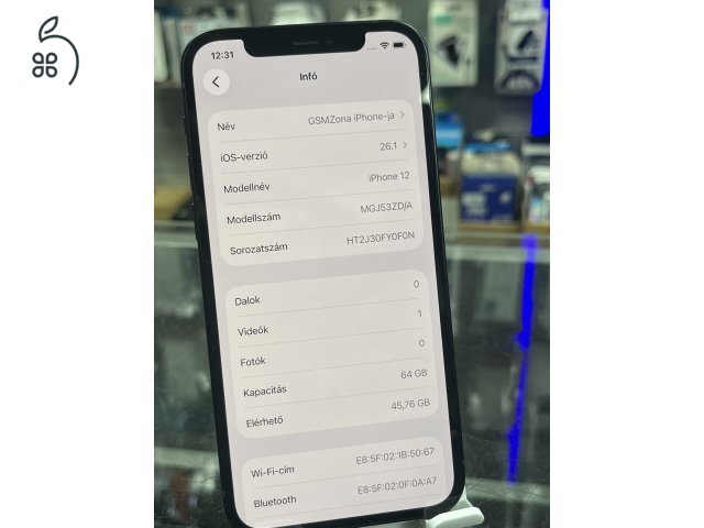 Iphone 12 64GB Független , 100%, ÚJ AKKU, Üzletből, Garancia