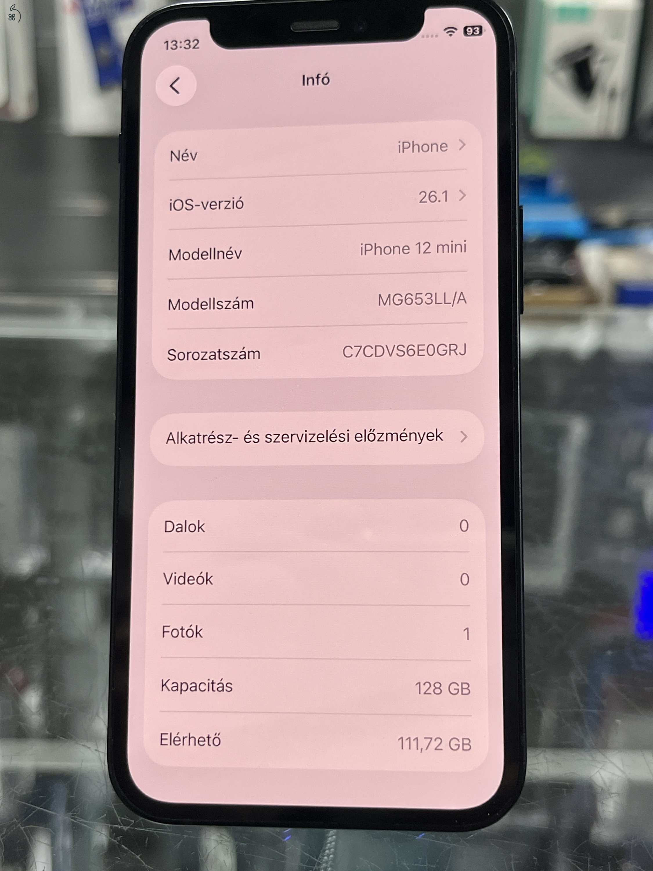 IPHONE 12 MINI 128GB, ÚJ , 100% AKKU, ÜZLETBŐL, GARANCIA 