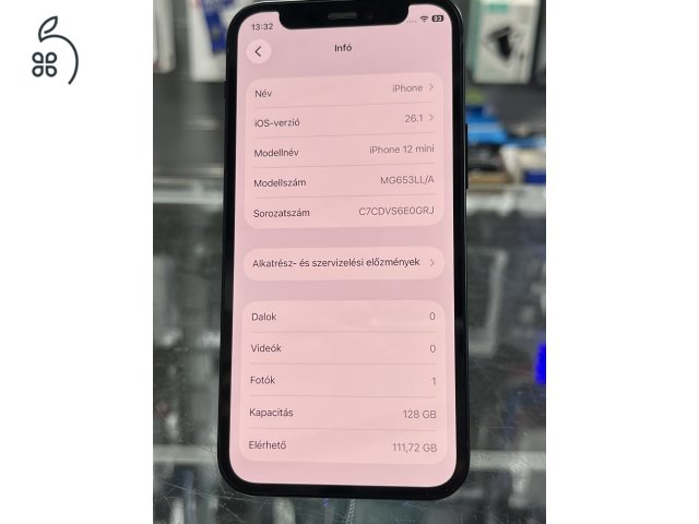 IPHONE 12 MINI 128GB, ÚJ , 100% AKKU, ÜZLETBŐL, GARANCIA 