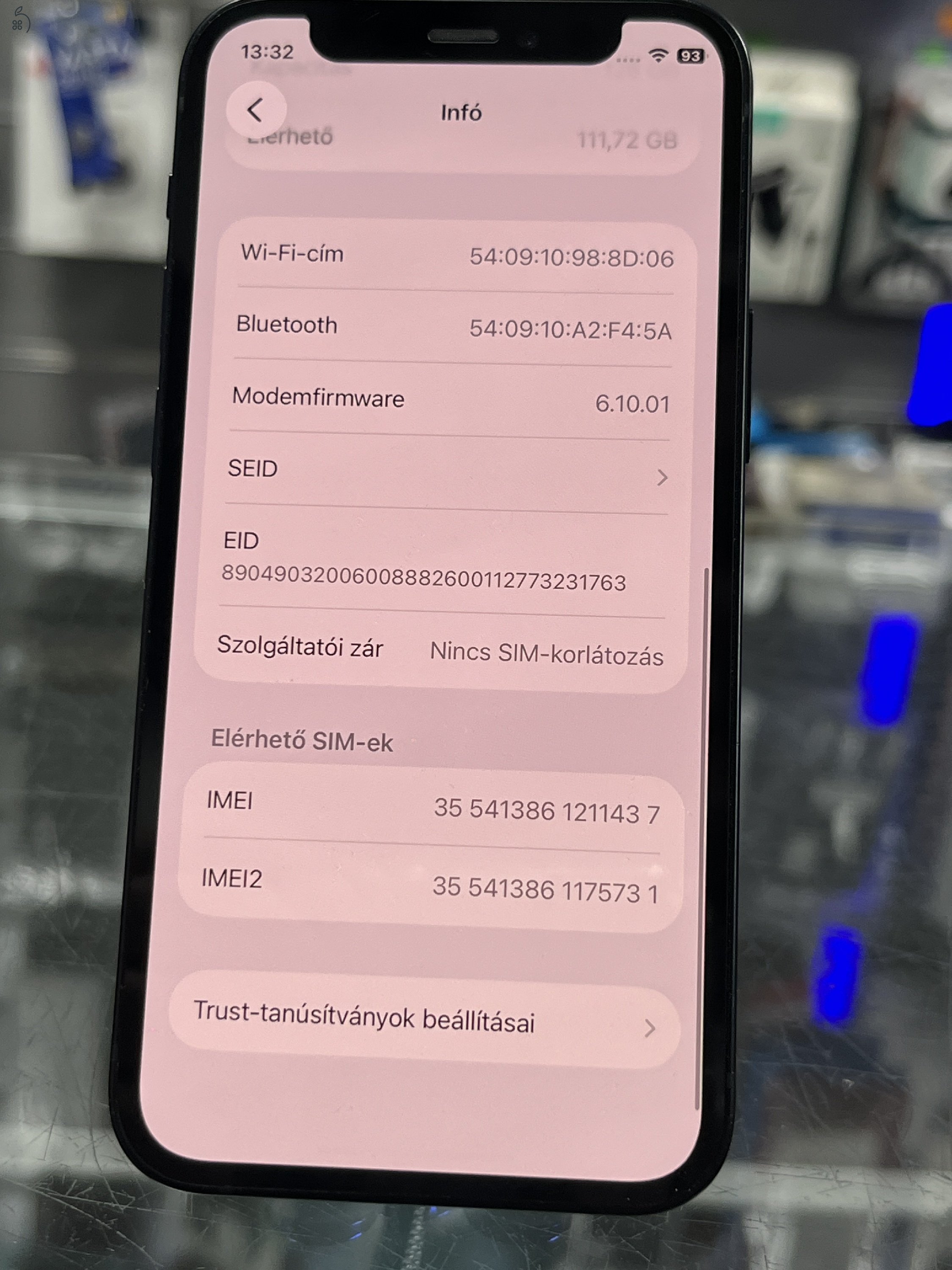 IPHONE 12 MINI 128GB, ÚJ , 100% AKKU, ÜZLETBŐL, GARANCIA 