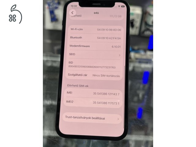 IPHONE 12 MINI 128GB, ÚJ , 100% AKKU, ÜZLETBŐL, GARANCIA 