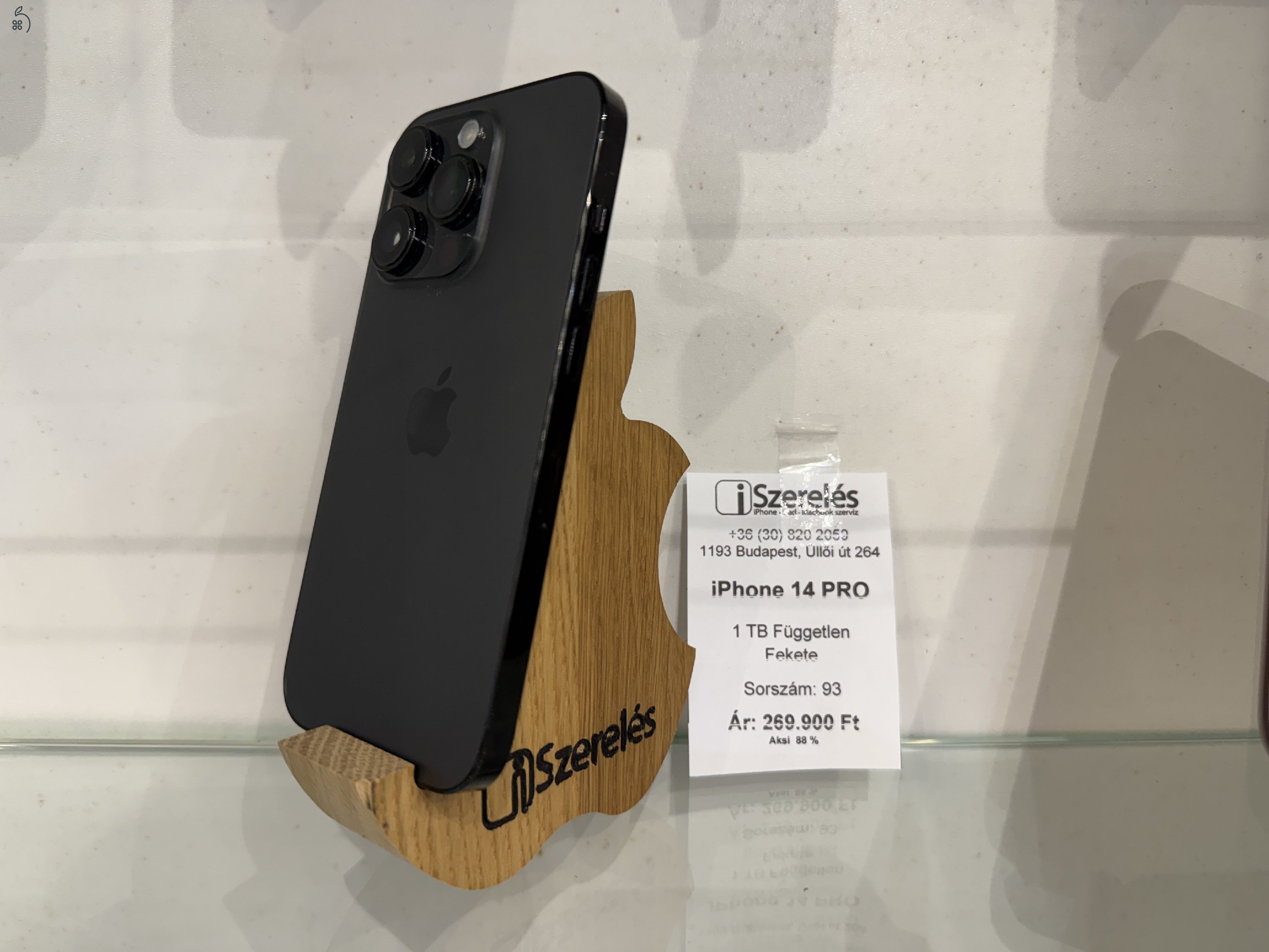 iPhone 14 Pro 1TB független garanciával akku 88% (93) iSzerelés.hu