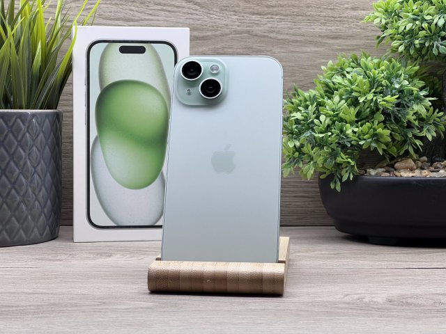 Hibátlan iPhone 15 Green 256GB 2 ÉV Garanciával Számlával 100% Akku