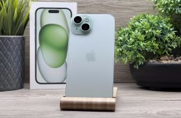 Hibátlan iPhone 15 Green 256GB 2 ÉV Garanciával Számlával 100% Akku