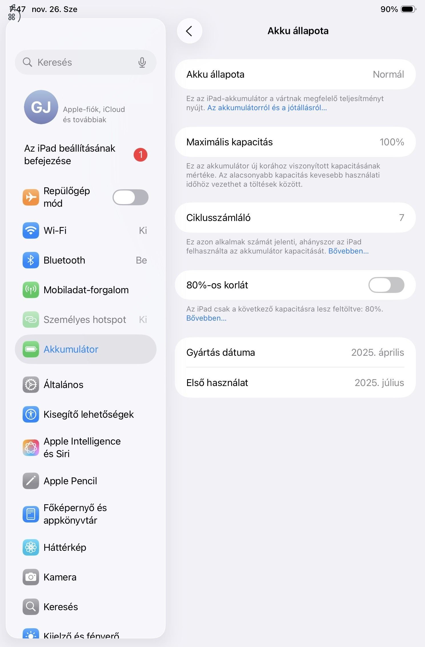 Alig használt ipad mini A17 pro (7th gen) Cellular 256 Gb Astrogrey