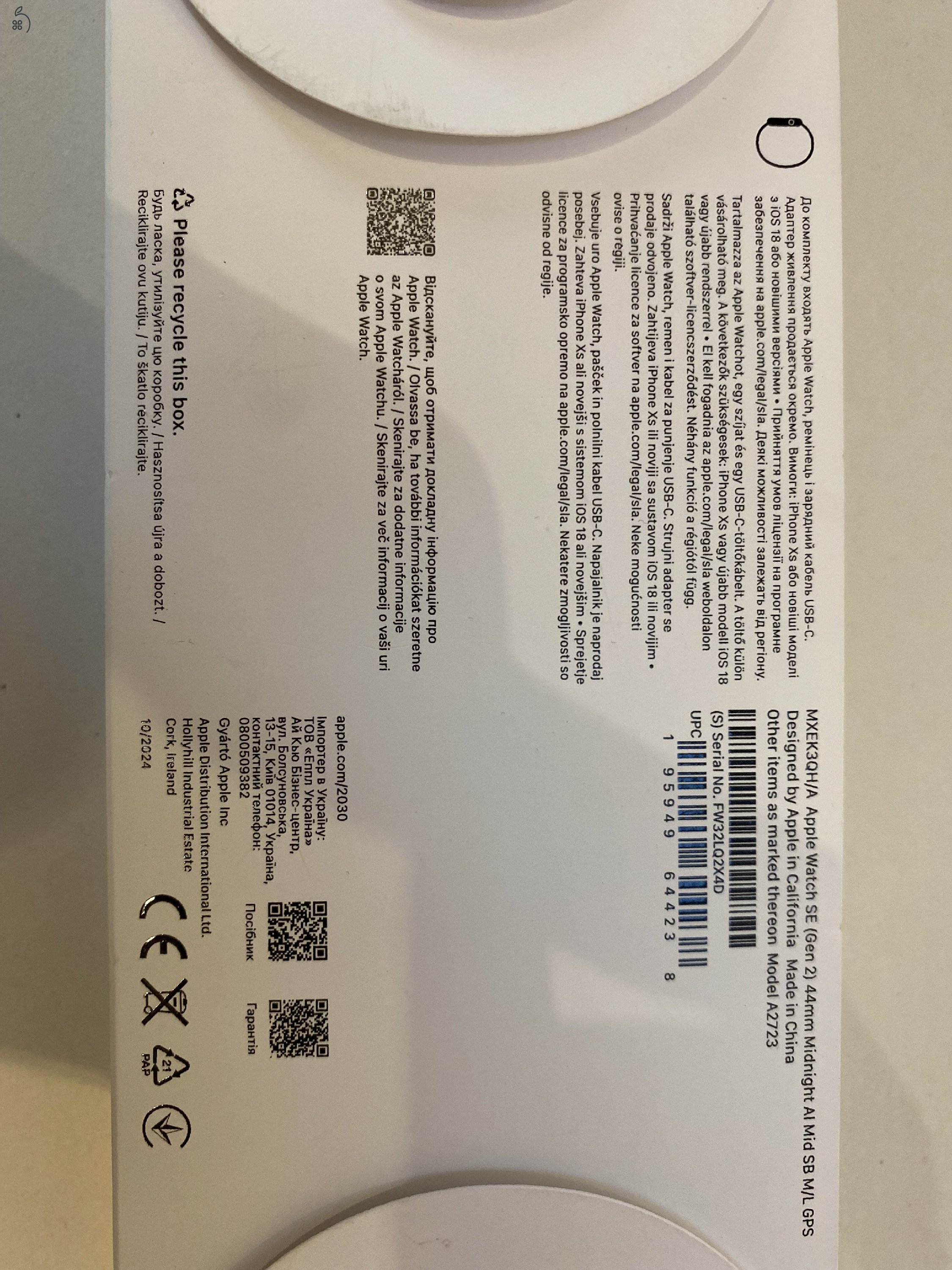 Apple Watch SE 2024 44mm midnight 