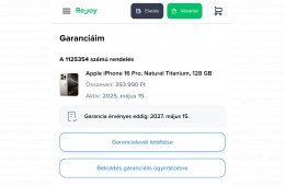 Újszerű Iphone 16 Pro 128Gb Natural Titanium 100% Akku