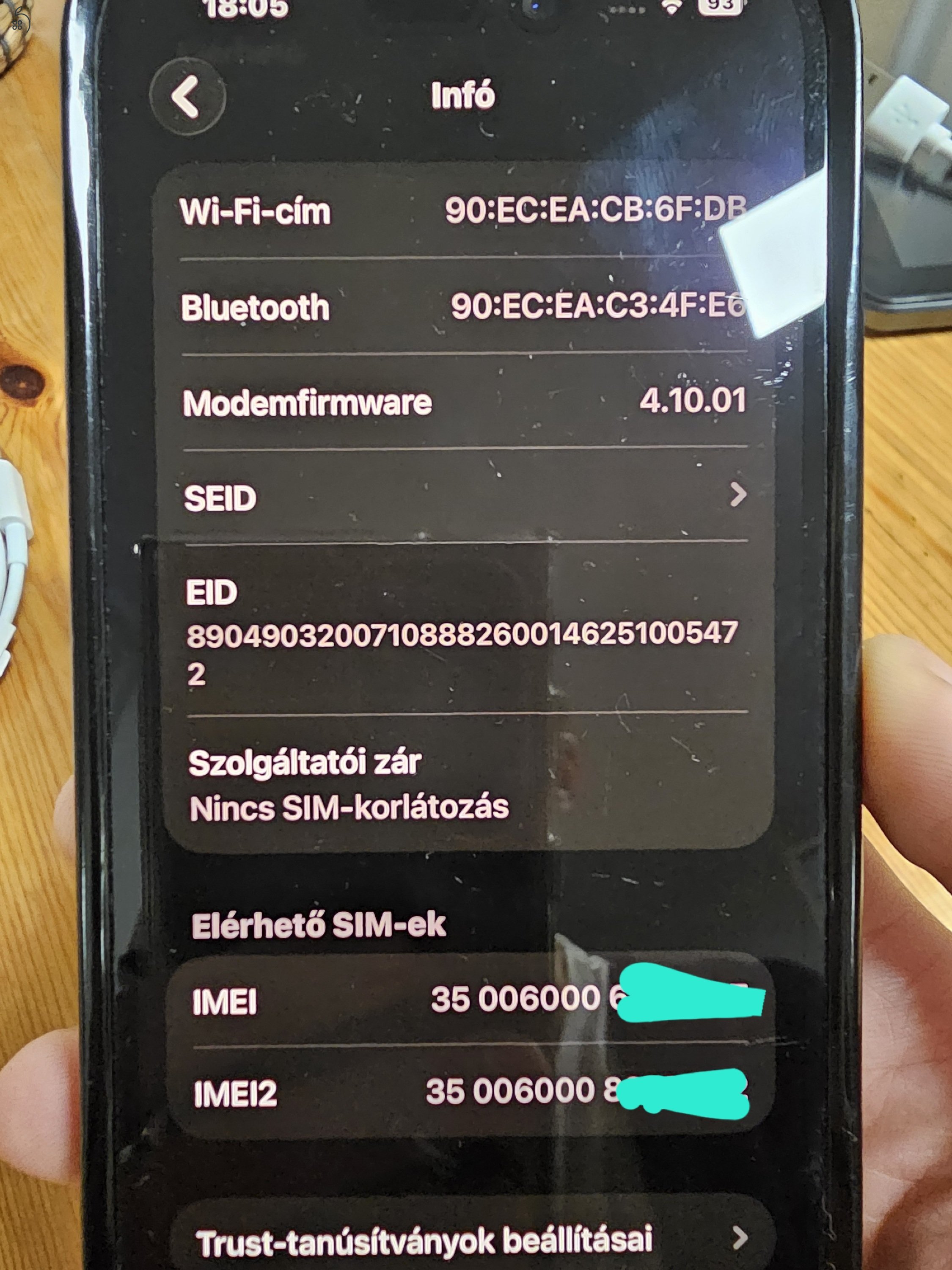 Apple iPhone 14 Pro – lila, eSIM, – megkímélt állapotú 128 Gb, 86% Akku
