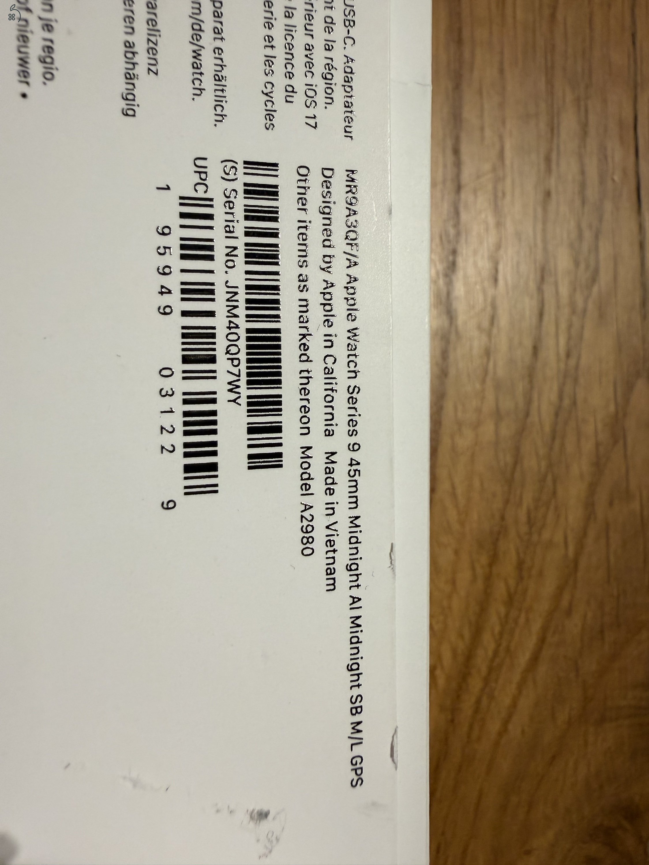 Apple Watch Series 9 Midnight 45mm Gps