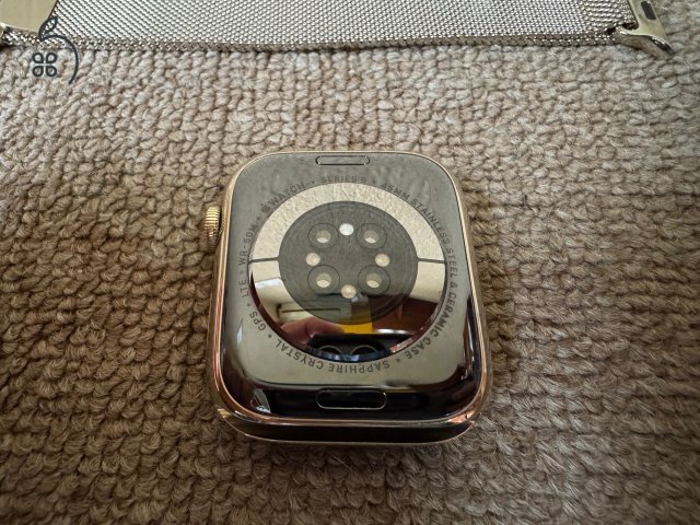 Apple, Watch, Series 8, 45mm, Arany, Rozsdamentes Acél, Milanese, Milánói, Gold, A2775, Stainless Steel, iwatch, applewatch