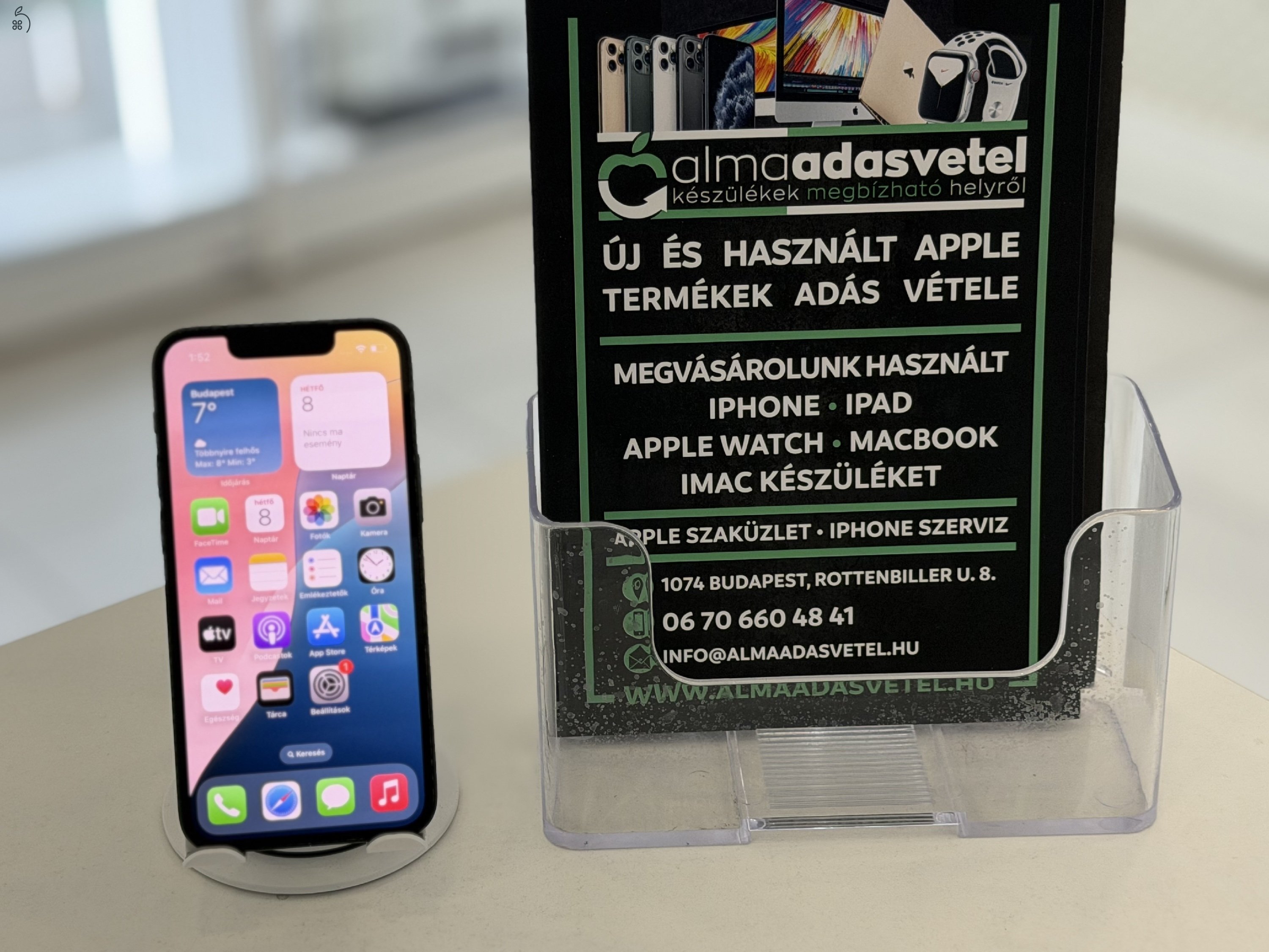iPhone 13 Mini 128GB Független Használt/1-3 hónap gar./Akku 82%/p4620