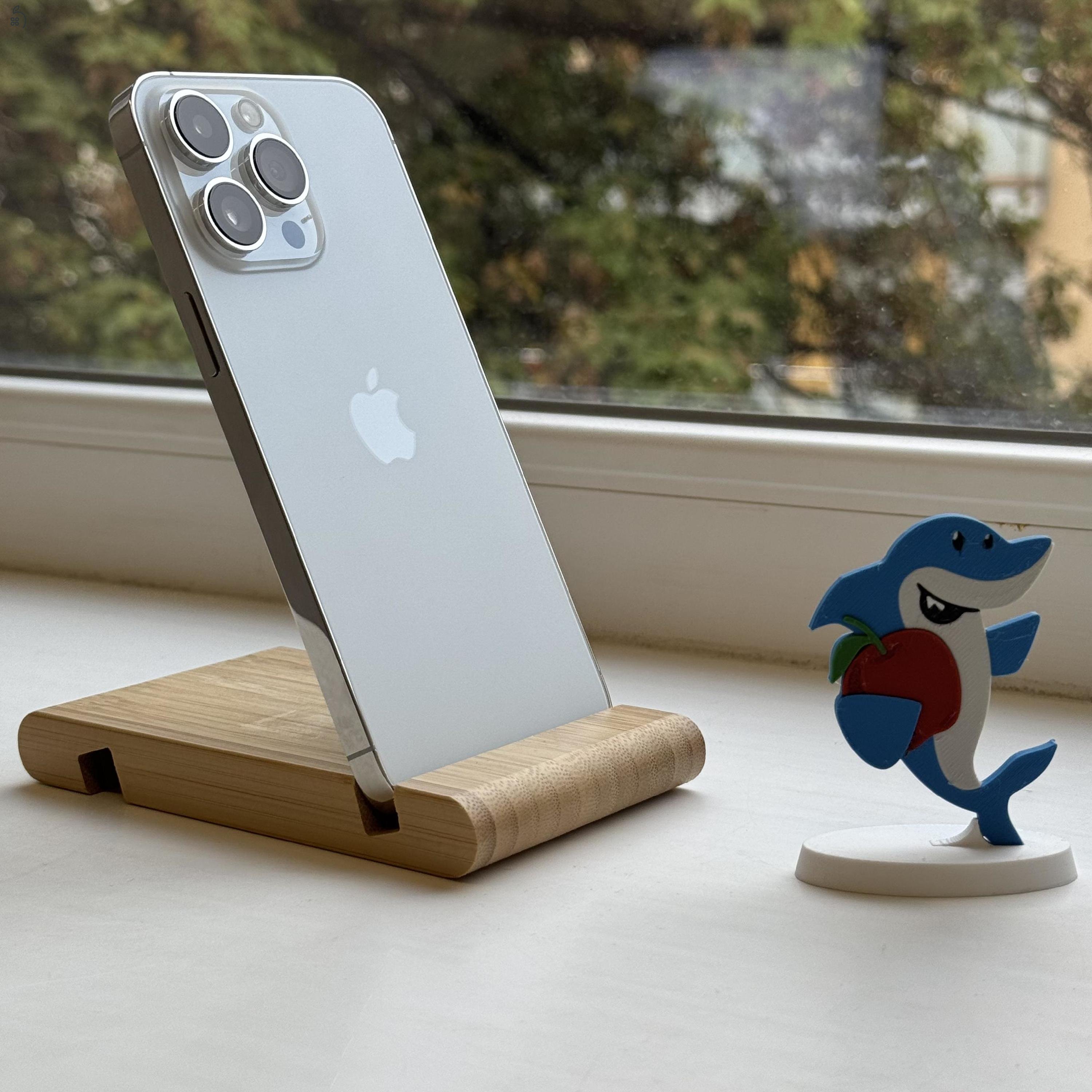 HIBÁTLAN iPhone 14 Pro Max 128GB Silver -1 ÉV GARANCIA - Kártyafüggetlen, MS3913 