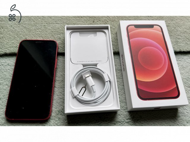 Iphone 12 mini, piros, 64 GB makulátlan eladó
