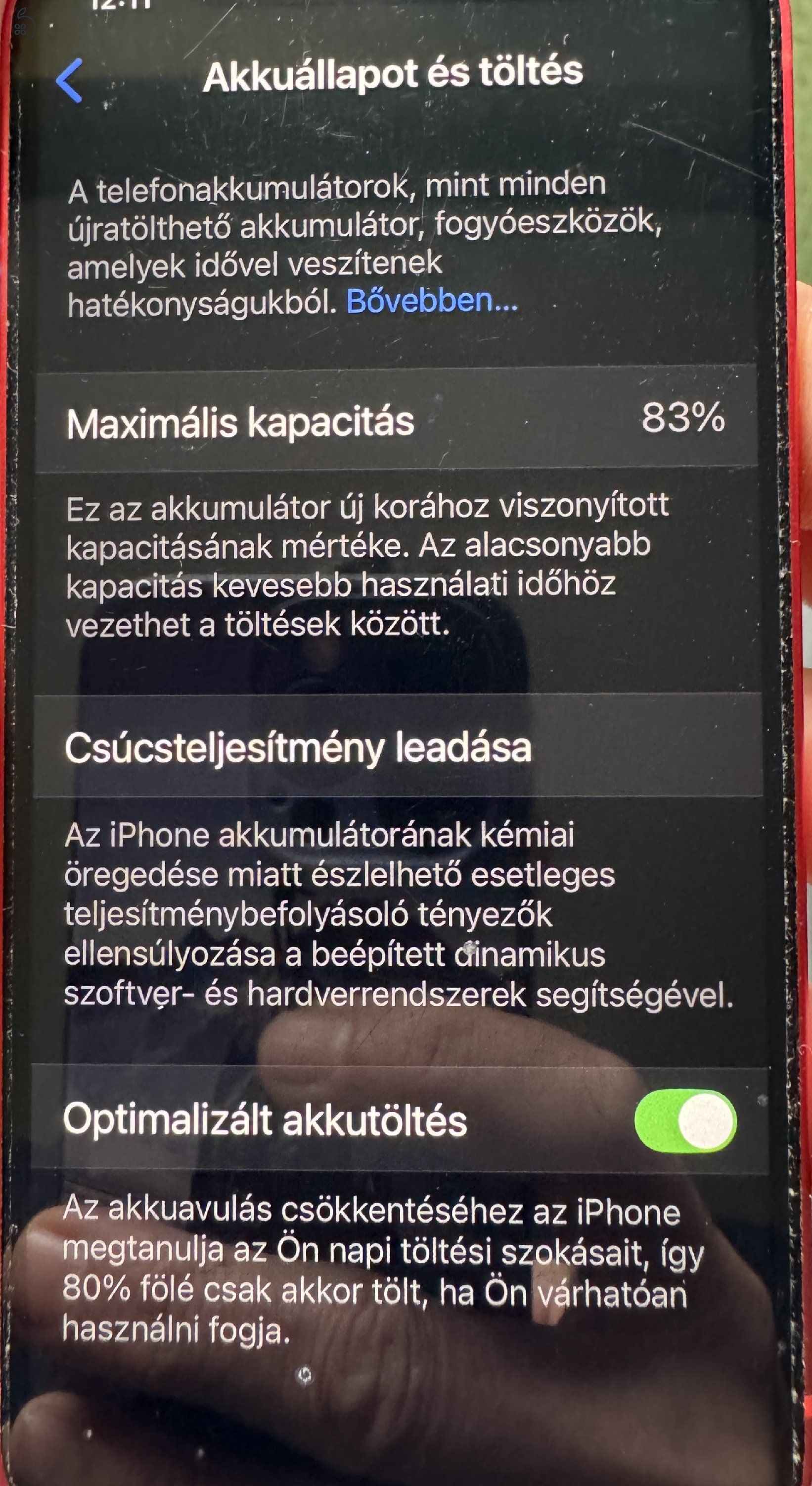 Iphone 12 mini, piros, 64 GB makulátlan eladó