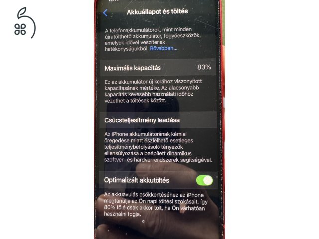 Iphone 12 mini, piros, 64 GB makulátlan eladó