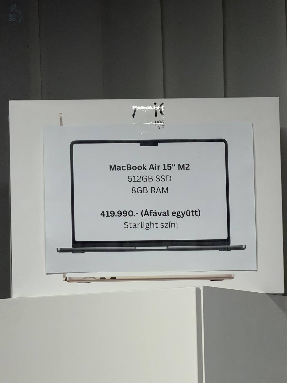 Új, bontatlan MacBook Air – 512GB / 8GB RAM – Starlight – magyar billentyűzet